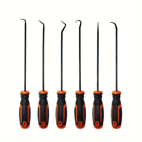 6pcs Heavy Duty Precision Pick Hook Set, Car Auto Oil Seal/O-Ring, Seal Gasket, Pick Hook Puller Remover, Auto And Electronics Maintenance Tools, Practical Tools Gifts